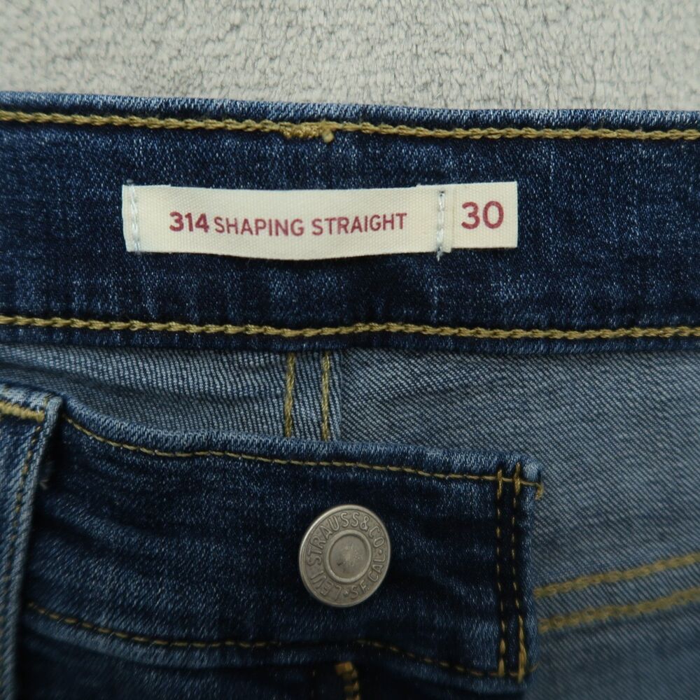 Levi's 314 Jeans Women's Size 30 Blue Mid-Rise Shaping Straight Denim 29" Inseam - Picture 9 of 16